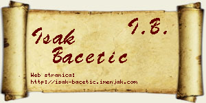 Isak Bacetić vizit kartica